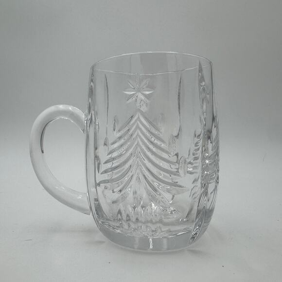Vintage Mikasa Christmas Tree Cut Crystal Mug - Picture 4 of 6